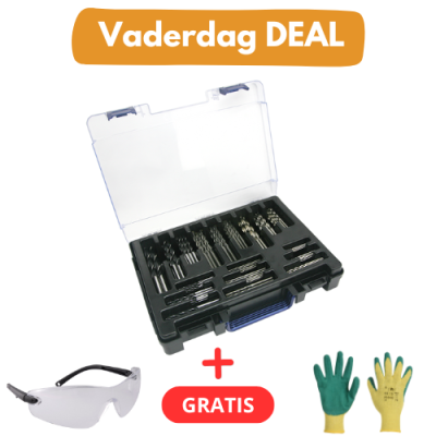 Vaderdag deal: Combi Borenset 155-delig + gratis veiligheidsbril en werkhandschoenen