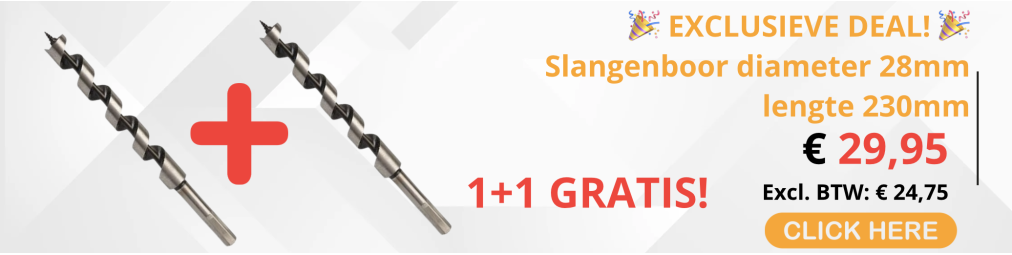 slangenboor actie 1+1 gratis